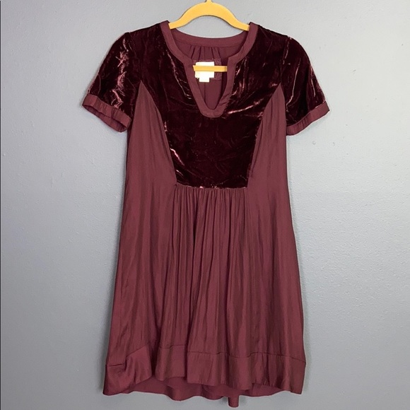 Anthropologie Dresses & Skirts - Anthropologie I Maeve Plum Tunic Dress W/ Velvet